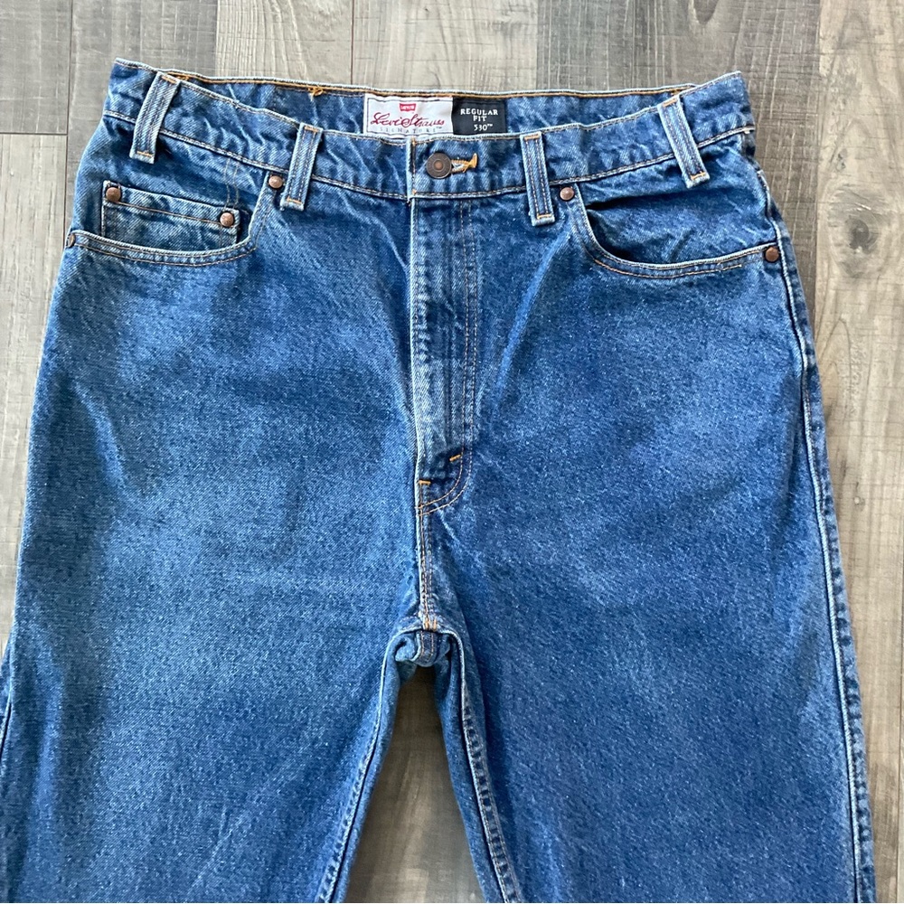 VTG Levi’s 530 Regular Fit Jeans Brown Tab USA
Men’s 36x29 
Actual 34x30
Blue - Picture 3 of 11